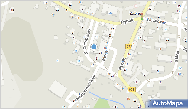 Żabno, Rynek, 12, mapa Żabno