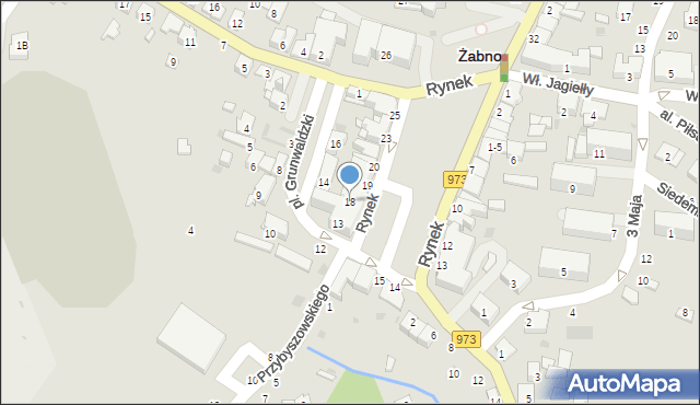 Żabno, Rynek, 18, mapa Żabno