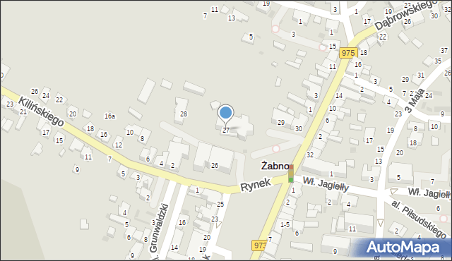 Żabno, Rynek, 27, mapa Żabno