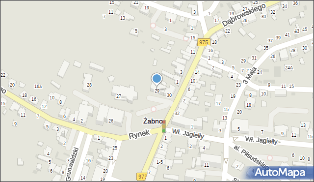 Żabno, Rynek, 29, mapa Żabno