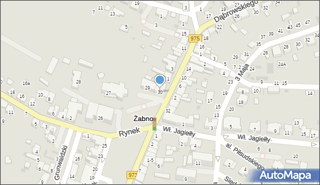 Żabno, Rynek, 30, mapa Żabno