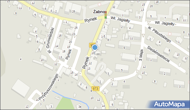 Żabno, Rynek, 7-11, mapa Żabno