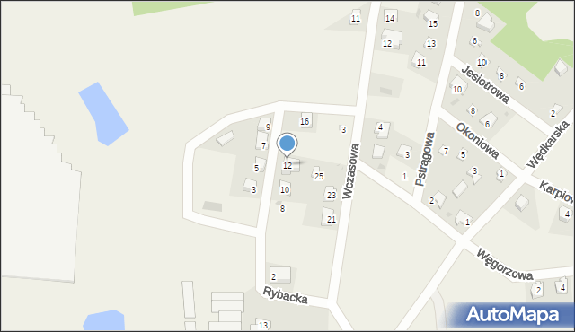 Zaborówiec, Rybacka, 12, mapa Zaborówiec