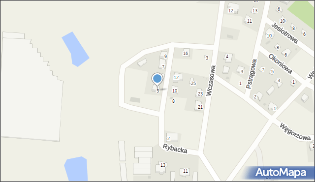 Zaborówiec, Rybacka, 3, mapa Zaborówiec