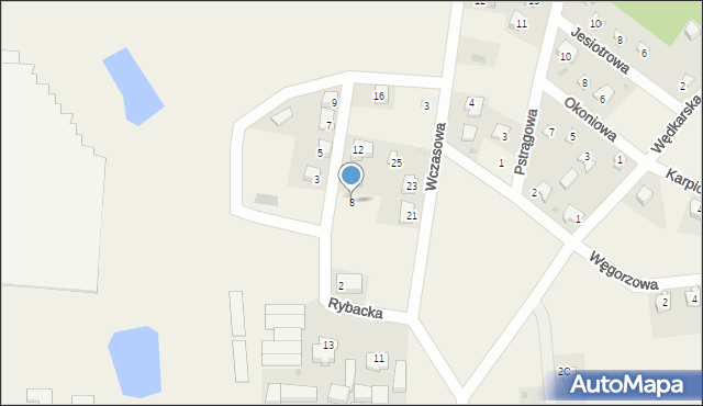Zaborówiec, Rybacka, 8, mapa Zaborówiec