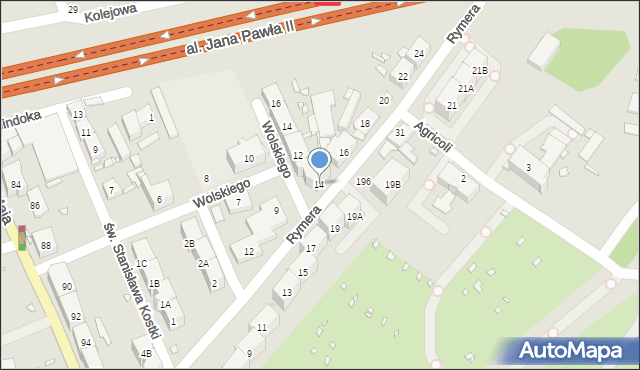 Zabrze, Rymera Józefa, 14, mapa Zabrza