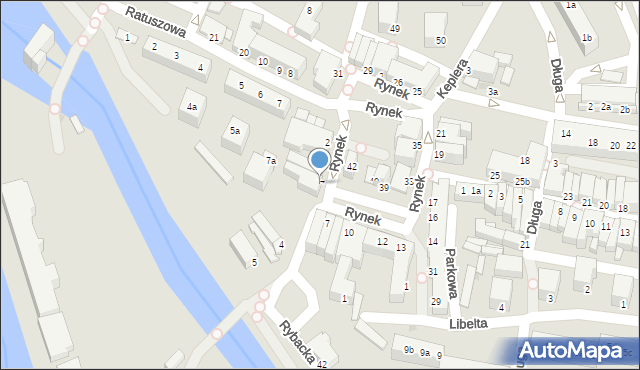 Żagań, Rynek, 5, mapa Żagań