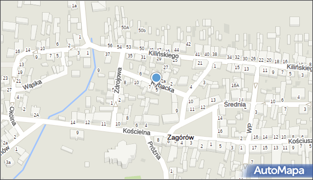 Zagórów, Rybacka, 5, mapa Zagórów