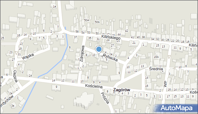 Zagórów, Rybacka, 9, mapa Zagórów