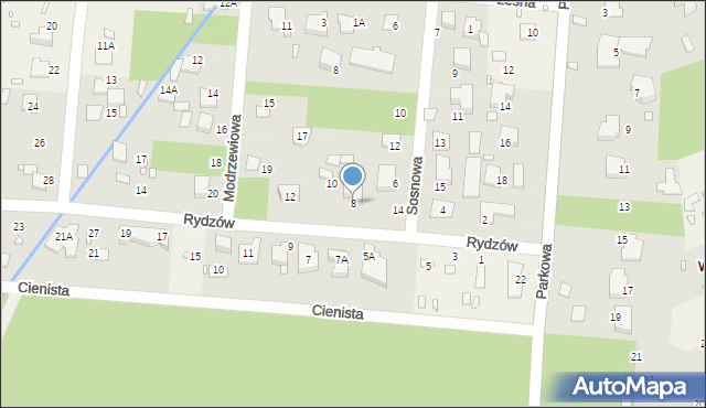Zalesie Górne, Rydzów, 8, mapa Zalesie Górne