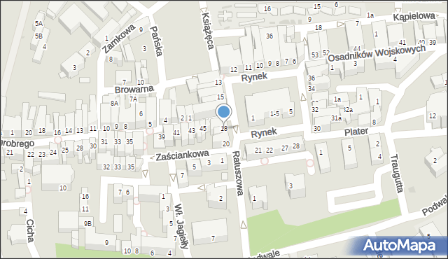 Żary, Rynek, 18, mapa Żary