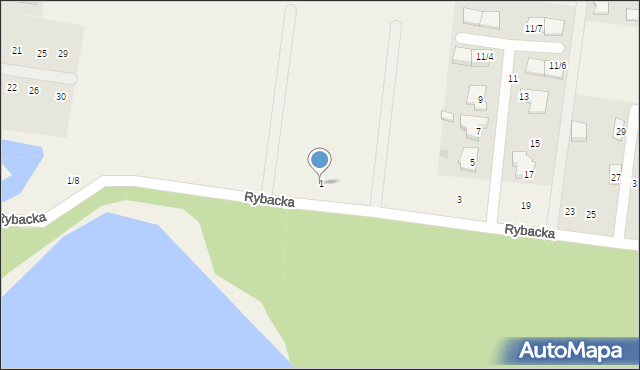 Zaścianki, Rybacka, 1, mapa Zaścianki