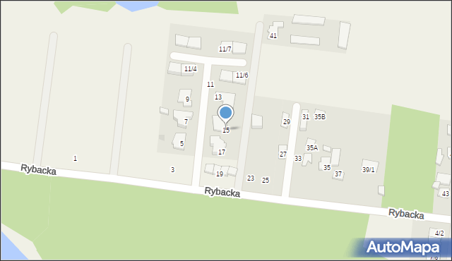 Zaścianki, Rybacka, 15, mapa Zaścianki