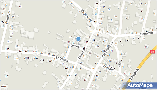 Zawiercie, Rynek, 14, mapa Zawiercie