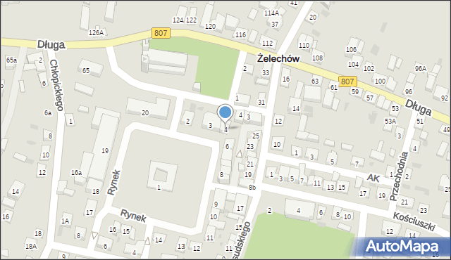 Żelechów, Rynek, 4, mapa Żelechów