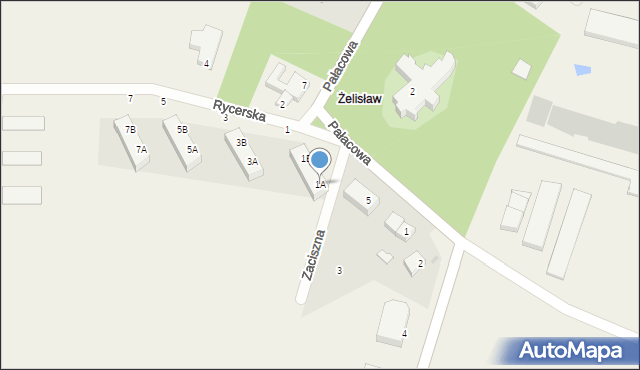 Żelisławki, Rycerska, 1A, mapa Żelisławki