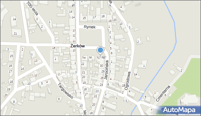 Żerków, Rynek, 7B, mapa Żerków