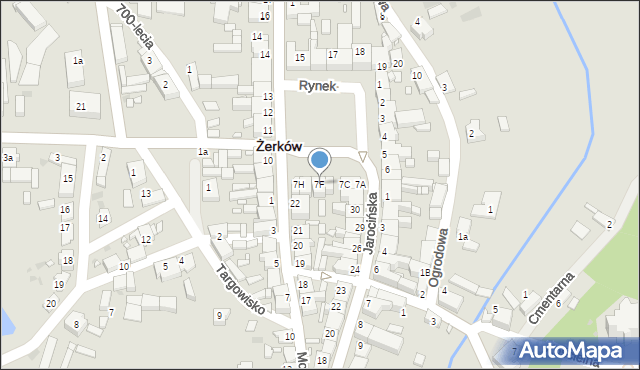 Żerków, Rynek, 7F, mapa Żerków