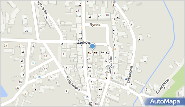 Żerków, Rynek, 7G, mapa Żerków