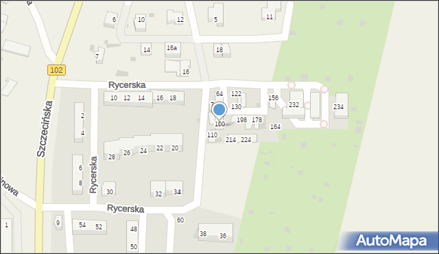 Zieleniewo, Rycerska, 104, mapa Zieleniewo