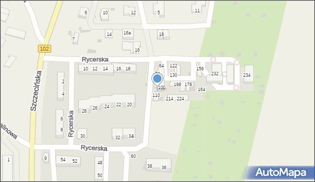 Zieleniewo, Rycerska, 106, mapa Zieleniewo