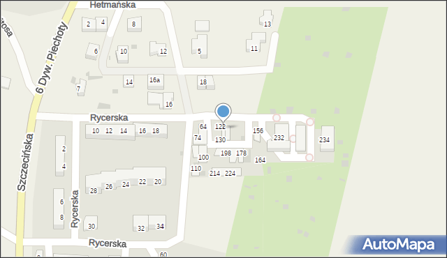 Zieleniewo, Rycerska, 136, mapa Zieleniewo