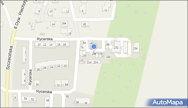 Zieleniewo, Rycerska, 198, mapa Zieleniewo