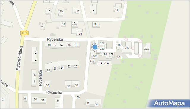 Zieleniewo, Rycerska, 96, mapa Zieleniewo