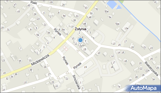 Żołynia, Rynek, 13, mapa Żołynia