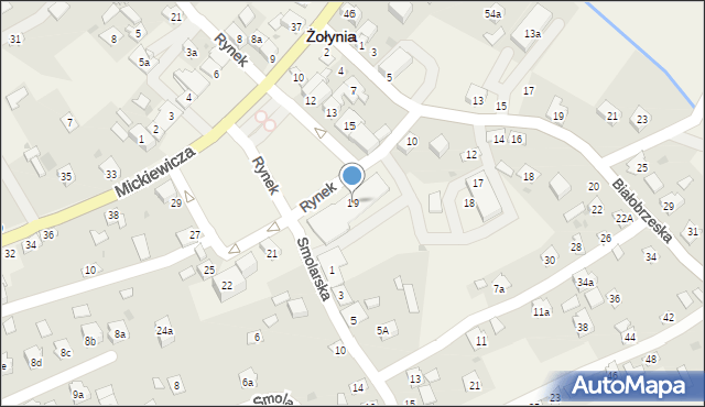 Żołynia, Rynek, 19, mapa Żołynia