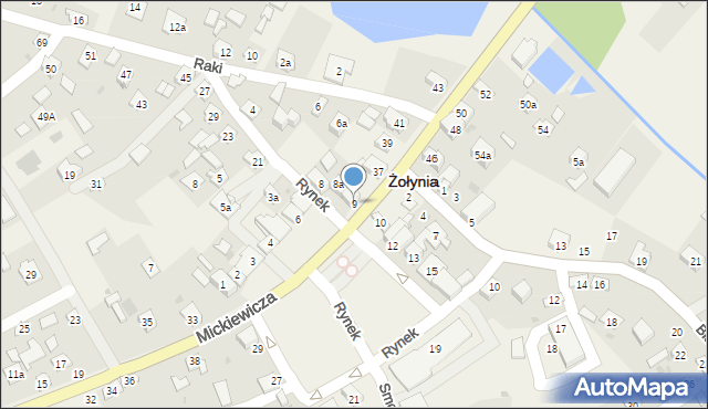 Żołynia, Rynek, 9, mapa Żołynia