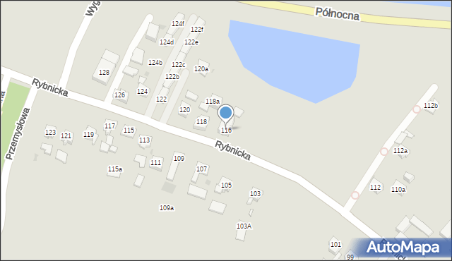 Żory, Rybnicka, 116, mapa Żor