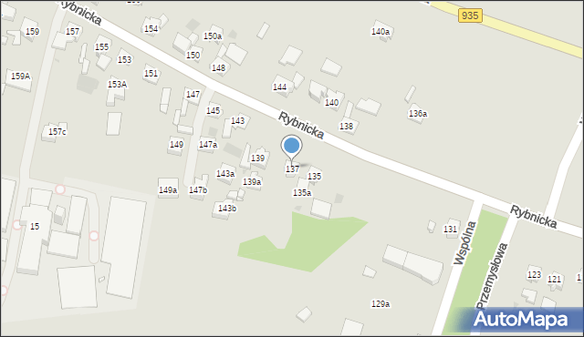 Żory, Rybnicka, 137, mapa Żor