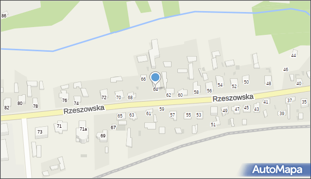 Bełżec, Rzeszowska, 64, mapa Bełżec