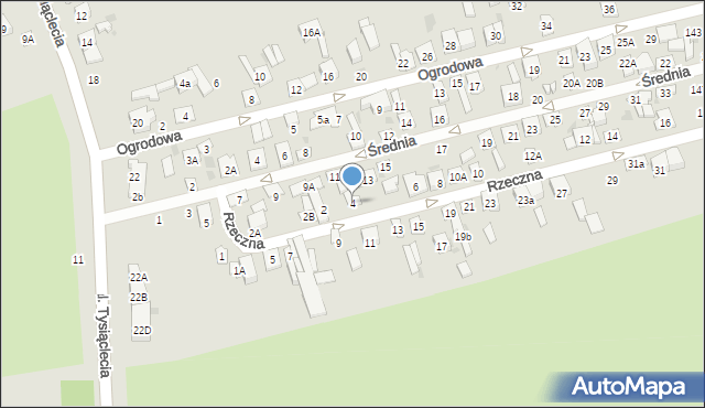 Biała Podlaska, Rzeczna, 4, mapa Białej Podlaskiej