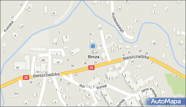 Bircza, Rzeczna, 5, mapa Bircza