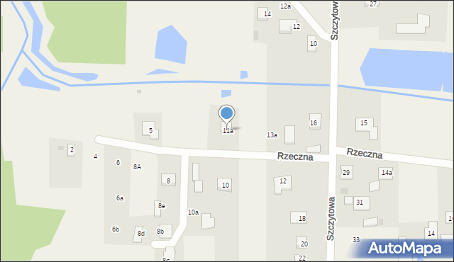 Brzeziny-Kolonia, Rzeczna, 11a, mapa Brzeziny-Kolonia