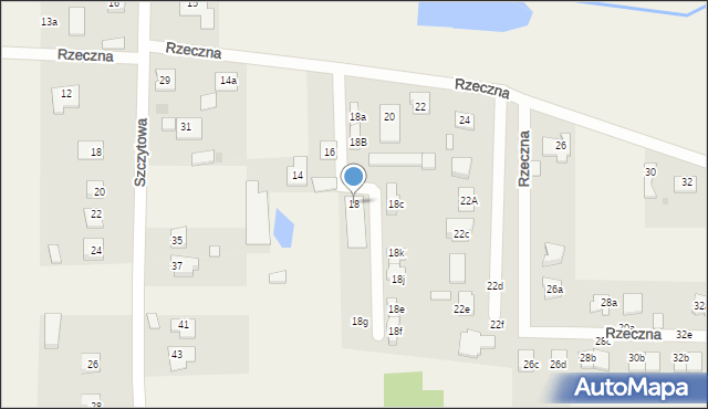 Brzeziny-Kolonia, Rzeczna, 18, mapa Brzeziny-Kolonia