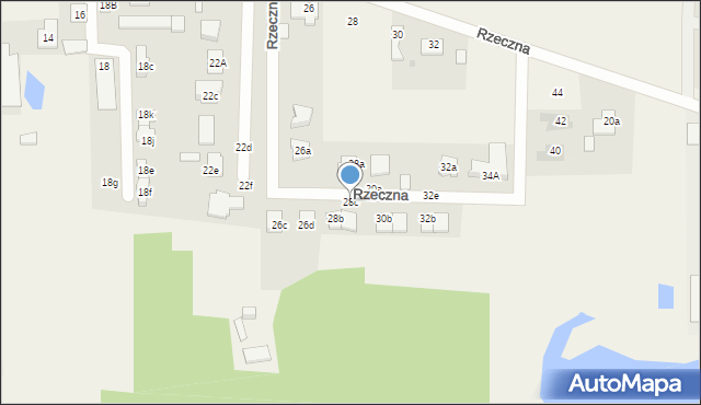 Brzeziny-Kolonia, Rzeczna, 28c, mapa Brzeziny-Kolonia