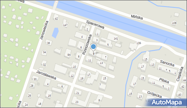 Bydgoszcz, Rzeszowska, 9, mapa Bydgoszczy