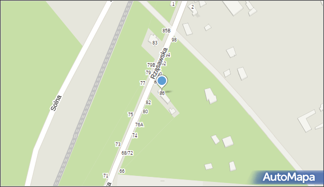 Częstochowa, Rząsawska, 86, mapa Częstochowy