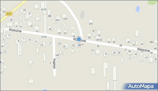 Częstochowa, Rzeczna, 25, mapa Częstochowy