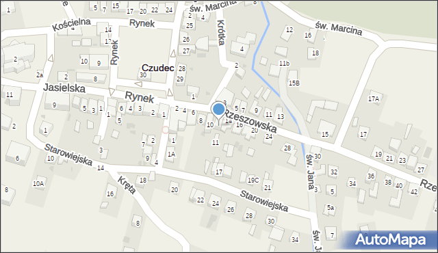 Czudec, Rzeszowska, 12, mapa Czudec