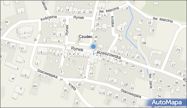 Czudec, Rzeszowska, 2, mapa Czudec