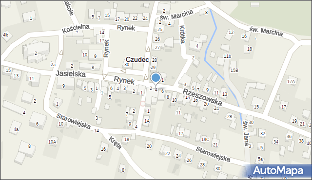 Czudec, Rzeszowska, 4, mapa Czudec