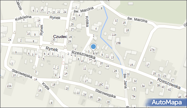 Czudec, Rzeszowska, 5, mapa Czudec