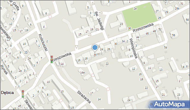 Dębica, Rzeszowska, 20, mapa Dębicy