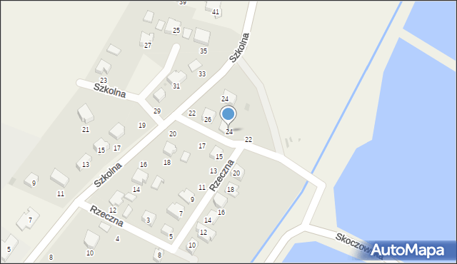 Dębowiec, Rzeczna, 24, mapa Dębowiec