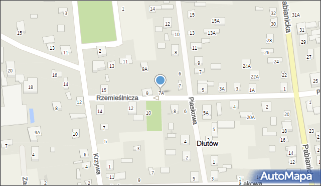 Dłutów, Rzemieślnicza, 7A, mapa Dłutów