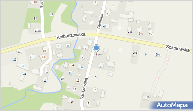 Dzikowiec, Rzeszowska, 1, mapa Dzikowiec